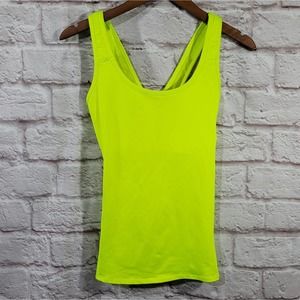 Athleta Neon Green Scoop Neck Crossed Straps Athletic Tank Top